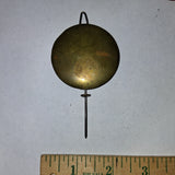 Antique 2" Brass Clock Pendulum Bob Universal Mantel Part with Rating Nut Lot