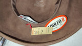 Vintage 1960s Adolfo II Excello Brown Wool Felt Wide Brim Hat New York Paris