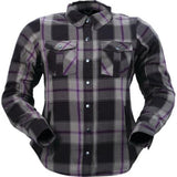 Z1R Ashwood Women Flannel Shirt Purple Large elbow/shoulder armor gear Motorcycl