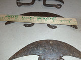 Lot of 3 Antique Hand Forged Iron Crescent Blades Primitive Cutter Tools