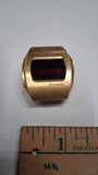 Vintage 1970s Litronix Gold Tone Red LED Digital Watch Head Untested 040489 USA