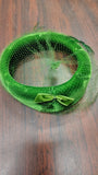 Vintage Green Velvet Pillbox Hat Birdcage Veil Bow Fascinator 1950s 1960s