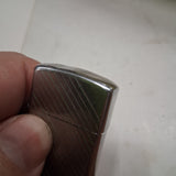 Vintage 1989 Zippo Slim B V Diagonal Slash Lines Chrome Pocket Lighter