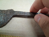 Antique Early European Hand Forged Iron Sickle Blade Long Tang Medieval Relic