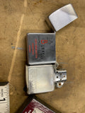 NIB 1953-54 Zippo Lighter Vintage Burrell Contractors Red Stripe Box Collectible