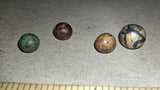 Antique Clay Marbles Lot 4 Lined Crockery Swirl 11/16 Shooter Glazed Bennington