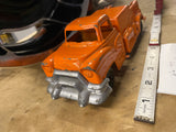 Vtg Tootsietoy Structo Hubley 50's Utility Truck Cast Toy Orange 9" Fire truck
