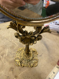 Vintage Gold Toned Vanity Double-Sided Mirror Victorian Art Nouveou Antique 1900