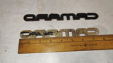 Vintage OEM Chevy Camaro Gold Metal Badges Pair 7-5/8" Emblems Lot 82-92