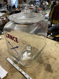30s Lance Glass Jar Lid 12" Vintage Bakery Advertising Sign Cookie Cracker Displ
