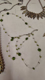 Vintage Costume Jewelry Lot Estate Necklaces Earrings Green Gold Silver Tone