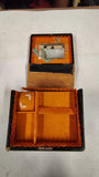Vintage Hand Painted Floral Wooden Jewelry Box 2 Drawers Mirror Folk Art