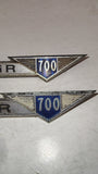 1961 Chevrolet Corvair 700 Front Fender Emblem Pair Badges OEM 3779270