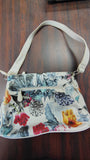 Alfred Dunner White Floral Faux Snakeskin Leather Shoulder Tote Bag Medium