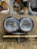 OEM Harley Dyna Fat Bob (FXDF) dual halogen headlights Chopper Bottom mount Chro