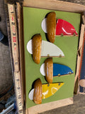 Early Bobby Bath Boat Fleet - Wooden Toy Sailboats Set 40's V RARE ORIGINAL BOX