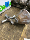 Vintage Chrome Cross Arm Faucet Handles Set Hot Cold Metal Knobs Antique sink