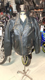 Unik Ultra Distressed Black Leather Biker Jacket Heavyweight XXL Liner