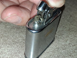 Vtg 1950s Ronson Whirlwind Automatic Pocket Lighter Chrome Engraved Made USA