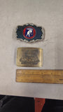 Lot of 2 Vintage Coal Mining Belt Buckles 1981 R&P 100th Anniversary & UMWA Enam