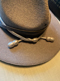 Stratton Gray Self-Forming Campaign Hat straw Ranger Military Vtg Ohio State