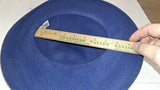 Vintage Betmar NY Wool Felt Wide Brim Hat  Blue Purple Satin Pearl Accent
