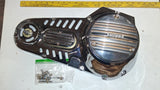 Harley 4-Speed V-Twin Vented Chrome Outer Primary Cover Set w/ MOON Derby & Joke