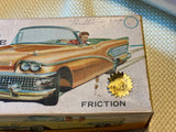 vtg Bandai friction-powered 1958 Buick Century Convertible toy car Orig Box Lid!