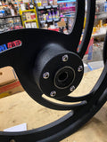 Mag Wheels billet Chopper 5.5x18 2.25x21 Softail 3/4 Wrinkle Black Custom Wide G