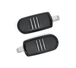 OEM Harley Davidson Gloss Black Streamliner Footpegs NOS Sportster Dyna 50501800