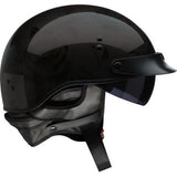 Z1R Vagrant NC Rose Helmet Black 1/2 Half face Drop Down Visor Motorcycle Large