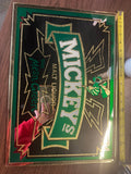 vintage Mickey’s Malt Liquor "The Mean Green" glass mirror bar sign