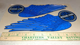 Gas Tank Decals Harley FLH Shovelhead Ball Wing Pr Stickers Blue FLT Vintage FX