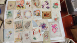Vintage Antique Holiday Greeting Cards Lot Christmas Valentine Birthday Easter