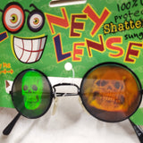 Vintage Looney Lenses Hologram 3d Skull Sunglasses Spooky Funny Gift Round