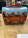 vtg Disney Fire Fighters Metal Lunch Box 70s Aladdin Collectible Tin Termos Mint