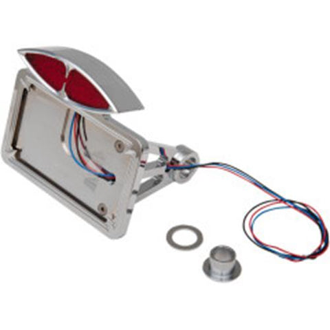 Custom Harley Chopper Side-Mount Deco Taillight License Plate Mount Bracket LED