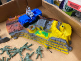 Vintage Ideal Battle Action Combat Set Toy Army Men Trucks Soldiers Playset Box