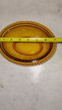 Vtg Indiana Glass Amber Hen on Nest Replacement Base Only Beaded Edge 7"