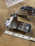 Harley OEM Logo Chrome Rear Axle Covers Pair 44346-06 Dyna FXD Street Bob Glide
