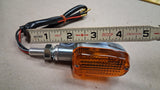 Emgo 61-75660 Mark II Polished Aluminum Mini Amber Motorcycle Turn Signals