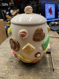 Vintage 1950s Cookies All Over Cookie Jar W Lid Napco Lassie Ceramic Japan