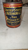 Vintage 1912 United States Automobile Tire Repair Kit Can Tube Patches Antique