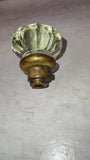 Vintage 12 Point Clear Glass Door Knob Antique Brass Ferrule