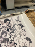 Vtg 34"x24" Poster Cleveland Rock N Roll Hall of fame Beatles Michael jackson Elvis Kiss