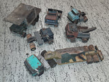 Vtg Handmade Wood Toy Trucks Lot Semi Tractor Trailer Dump Tow Folk Art Carved