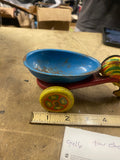50's Vintage Wyandotte Tin Rooster Pull Tin Toy Egg Cart Farm Easter Collectible