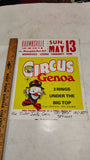 Circus Genoa Cardstock Poster 1979 Brownsville PA Central Show Printing