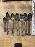 Lot of 7 Vintage Silverplate Spoons - Mixed Patterns Flatware Rockford rodgers