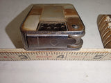Vtg 1950s Mother Pearl Mosaic Lift Arm Lighter Red Diamond Inlay Japan Art Deco